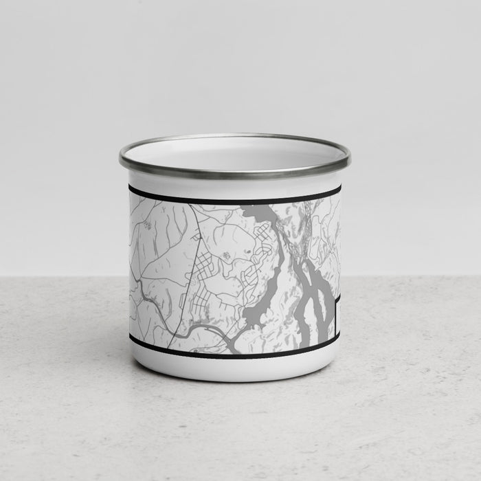 Front View Custom Great Falls South Carolina Map Enamel Mug in Classic