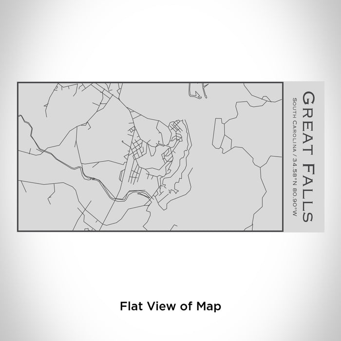 Rendered View of Great Falls South Carolina Map Engraving on 17oz Stainless Steel Insulated Cola Bottle