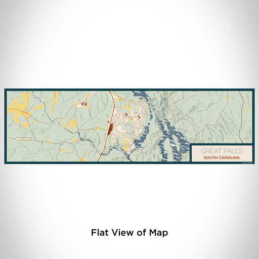 Flat View of Map Custom Great Falls South Carolina Map Enamel Mug in Woodblock
