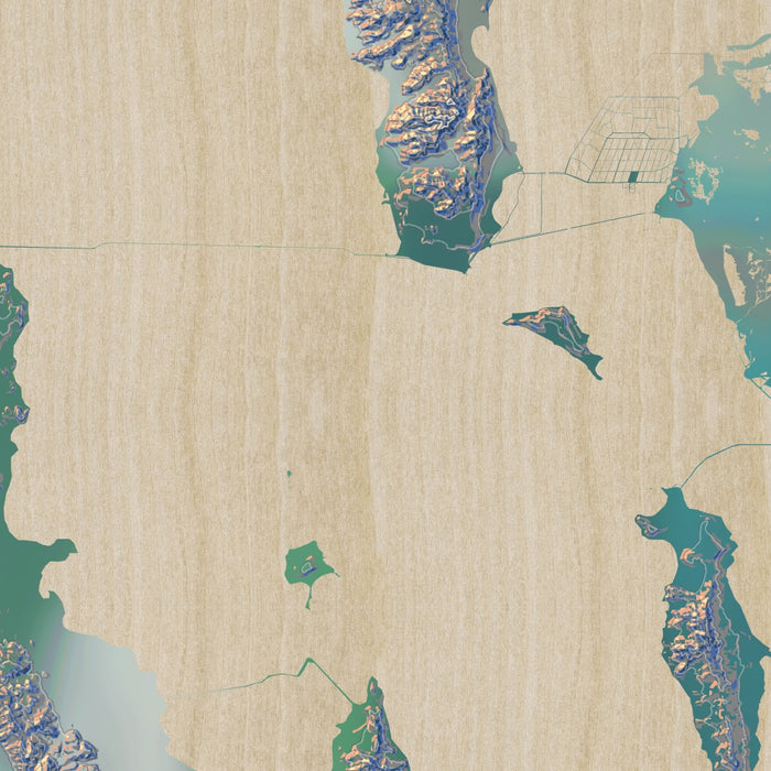 Great Salt Lake Utah Map Print in Afternoon Style Zoomed In Close Up Showing Details