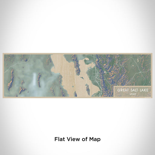 Flat View of Map Custom Great Salt Lake Utah Map Enamel Mug in Afternoon