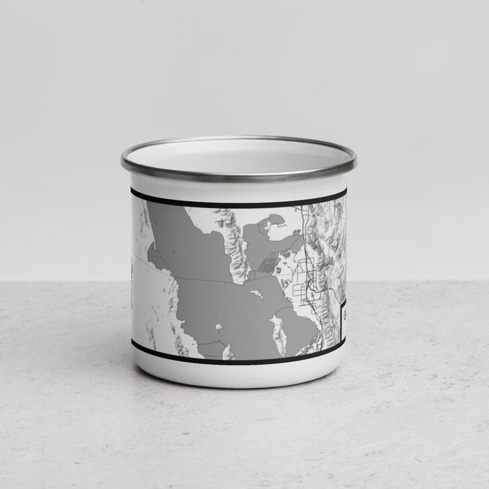 Front View Custom Great Salt Lake Utah Map Enamel Mug in Classic
