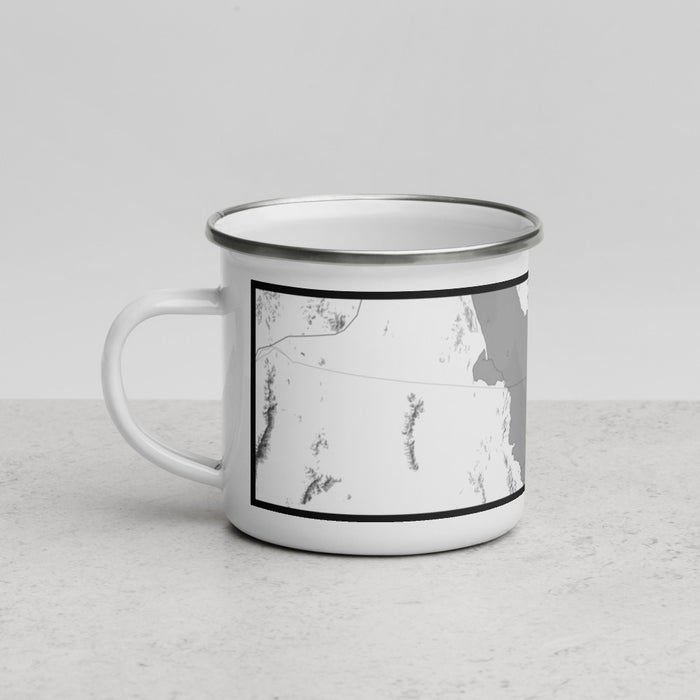 Left View Custom Great Salt Lake Utah Map Enamel Mug in Classic