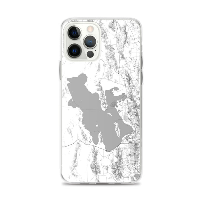 Custom iPhone 12 Pro Max Great Salt Lake Utah Map Phone Case in Classic