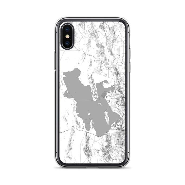 Custom iPhone X/XS Great Salt Lake Utah Map Phone Case in Classic
