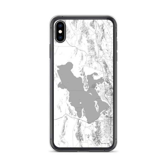 Custom iPhone XS Max Great Salt Lake Utah Map Phone Case in Classic