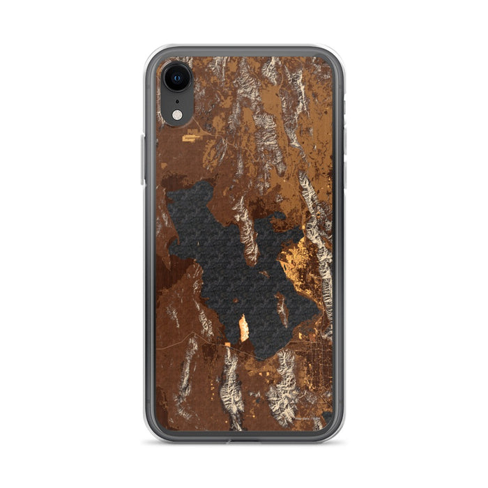 Custom iPhone XR Great Salt Lake Utah Map Phone Case in Ember