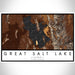 Great Salt Lake Utah Map Print Landscape Orientation in Ember Style With Shaded Background