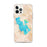 Custom iPhone 12 Pro Max Great Salt Lake Utah Map Phone Case in Watercolor