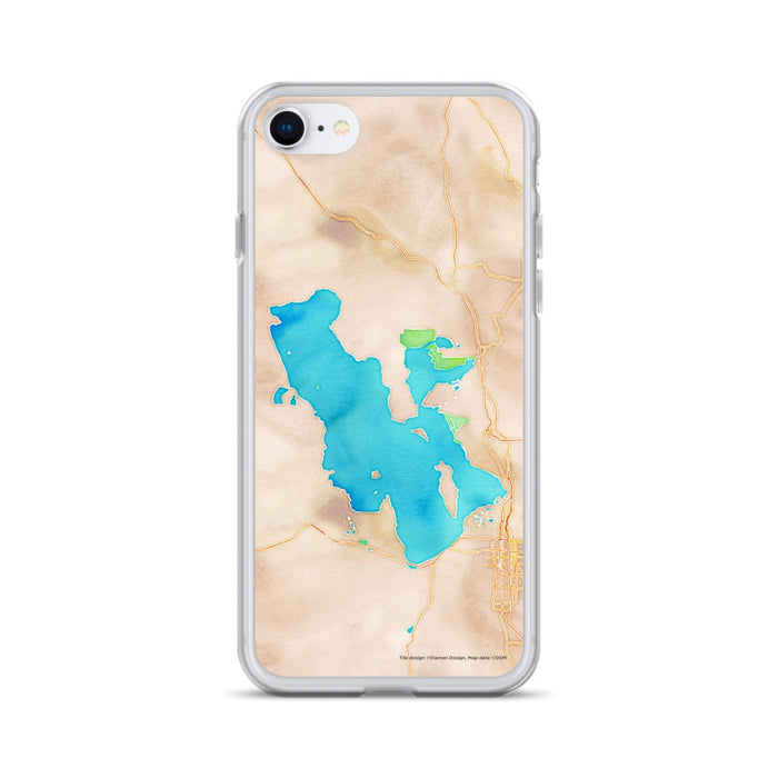 Custom iPhone SE Great Salt Lake Utah Map Phone Case in Watercolor