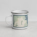 Left View Custom Great Salt Lake Utah Map Enamel Mug in Woodblock