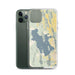Custom Great Salt Lake Utah Map Phone Case in Woodblock