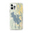 Custom iPhone 12 Pro Max Great Salt Lake Utah Map Phone Case in Woodblock