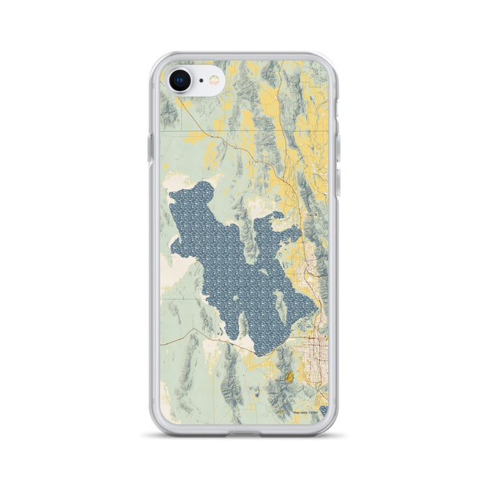 Custom iPhone SE Great Salt Lake Utah Map Phone Case in Woodblock
