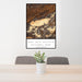 24x36 Great Smoky Mountains National Park Map Print Portrait Orientation in Ember Style Behind 2 Chairs Table and Potted Plant