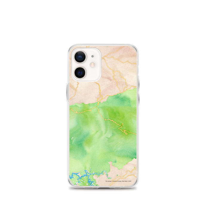 Custom Great Smoky Mountains National Park Map iPhone 12 mini Phone Case in Watercolor