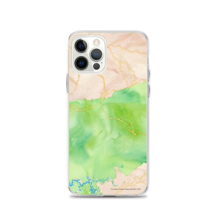 Custom Great Smoky Mountains National Park Map iPhone 12 Pro Phone Case in Watercolor
