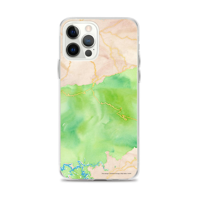 Custom Great Smoky Mountains National Park Map iPhone 12 Pro Max Phone Case in Watercolor