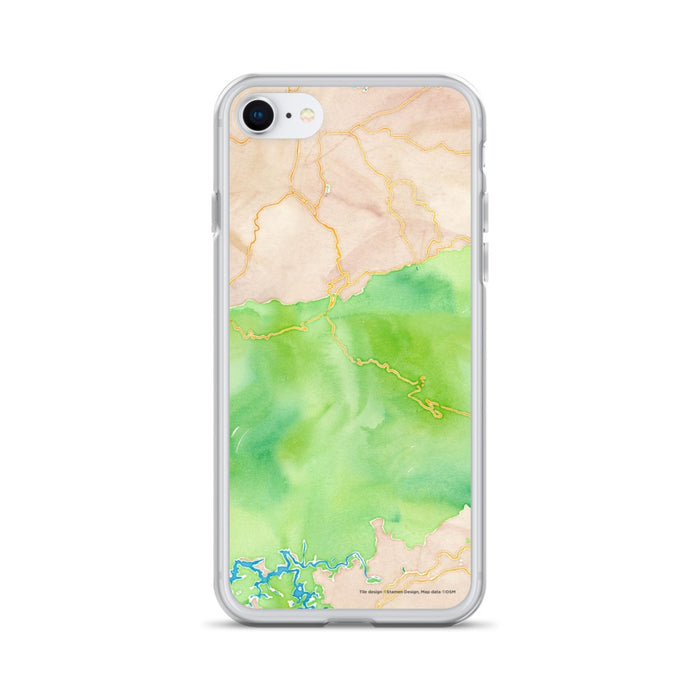 Custom Great Smoky Mountains National Park Map iPhone SE Phone Case in Watercolor