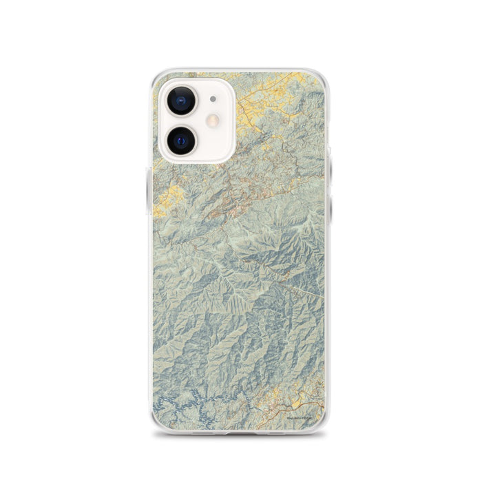 Custom Great Smoky Mountains National Park Map iPhone 12 Phone Case in Woodblock
