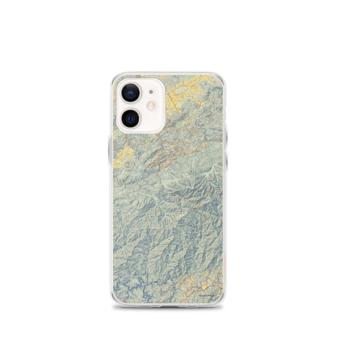 Custom Great Smoky Mountains National Park Map iPhone 12 mini Phone Case in Woodblock