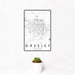 12x18 Greeley Colorado Map Print Portrait Orientation in Classic Style With Small Cactus Plant in White Planter