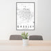 24x36 Greeley Colorado Map Print Portrait Orientation in Classic Style Behind 2 Chairs Table and Potted Plant