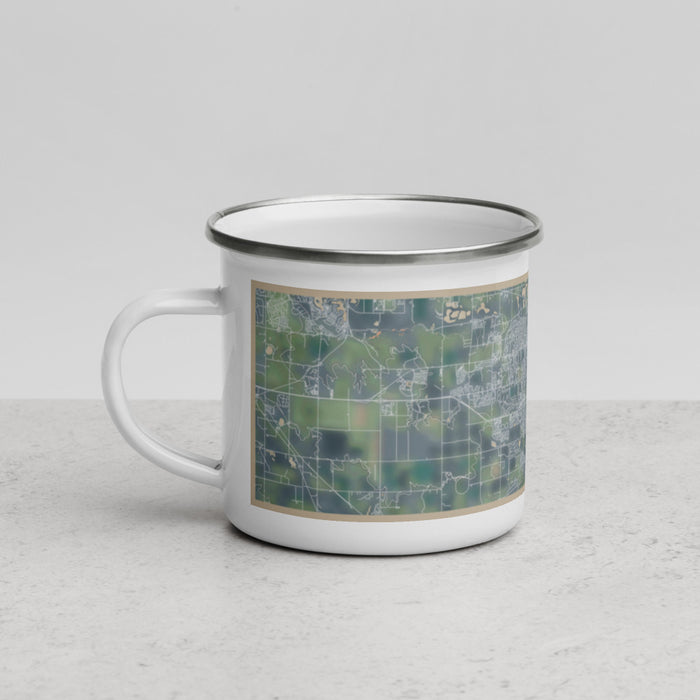 Left View Custom Greeley Colorado Map Enamel Mug in Afternoon