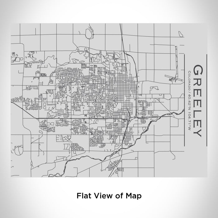 Rendered View of Greeley Colorado Map Engraving on 20oz Stainless Steel Insulated Bottle with Bamboo Top