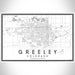 Greeley Colorado Map Print Landscape Orientation in Classic Style With Shaded Background