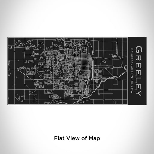 Rendered View of Greeley Colorado Map Engraving on 17oz Stainless Steel Insulated Cola Bottle in Black
