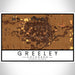 Greeley Colorado Map Print Landscape Orientation in Ember Style With Shaded Background