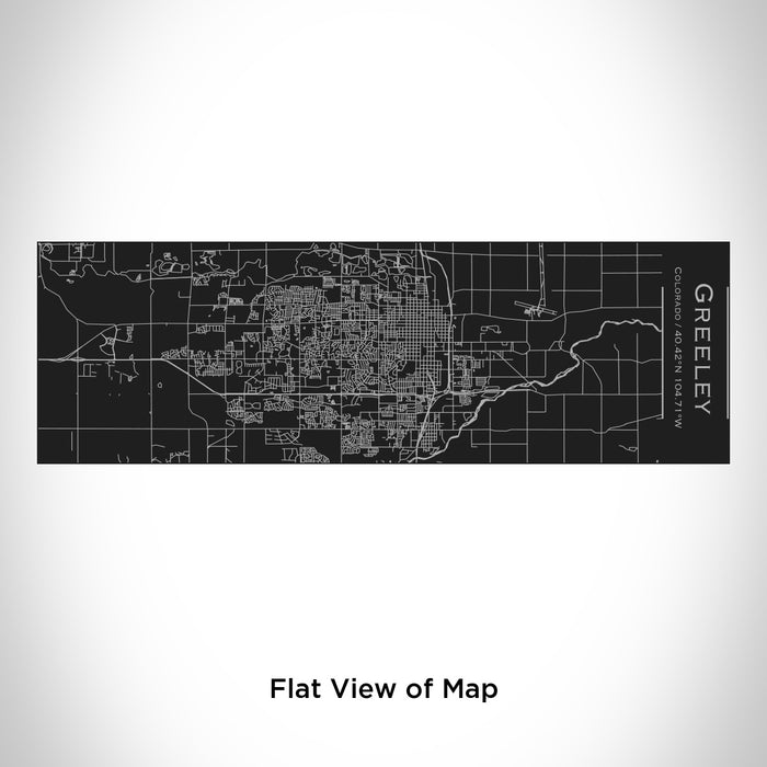 Rendered View of Greeley Colorado Map Engraving on 10oz Stainless Steel Insulated Cup with Sliding Lid in Black