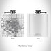 Rendered View of Greeley Colorado Map Engraving on 6oz Stainless Steel Flask in White