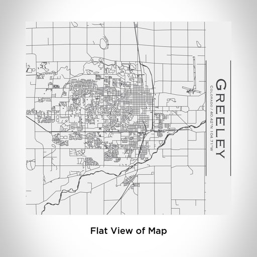 Rendered View of Greeley Colorado Map Engraving on 17oz Stainless Steel Insulated Tumbler in White