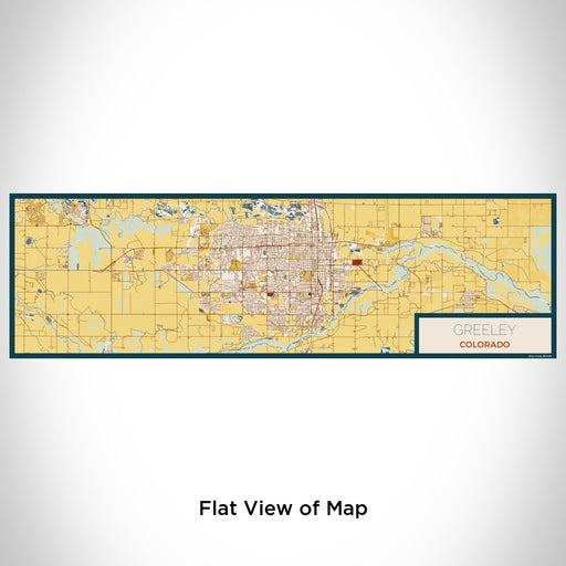 Flat View of Map Custom Greeley Colorado Map Enamel Mug in Woodblock