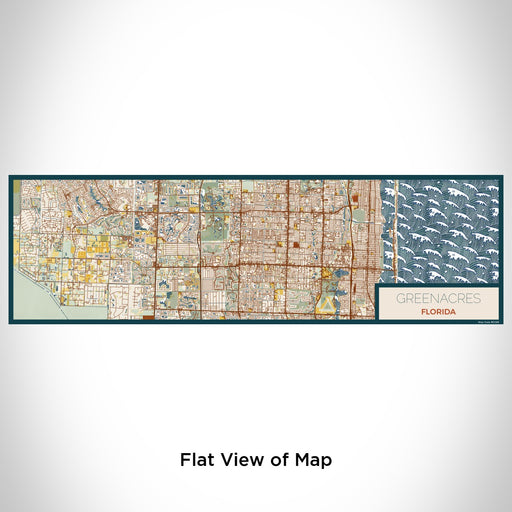 Flat View of Map Custom Greenacres Florida Map Enamel Mug in Woodblock