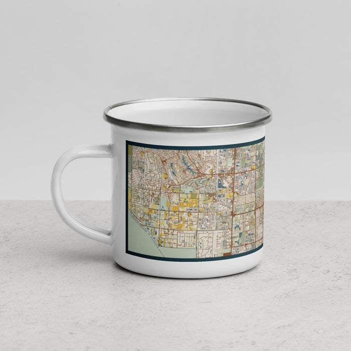 Left View Custom Greenacres Florida Map Enamel Mug in Woodblock