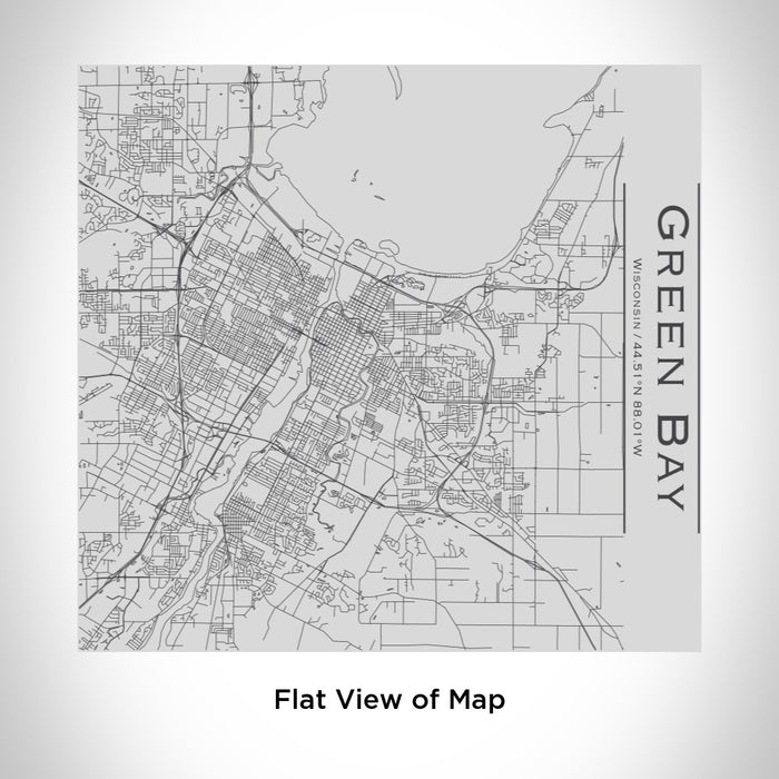 Rendered View of Green Bay Wisconsin Map Engraving on 17oz Stainless Steel Insulated Tumbler