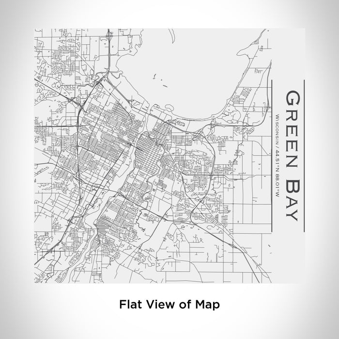 Rendered View of Green Bay Wisconsin Map Engraving on 17oz Stainless Steel Insulated Tumbler in White