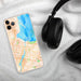 Custom Green Bay Wisconsin Map Phone Case in Watercolor on Table with Black Headphones