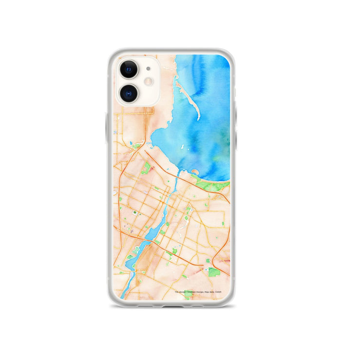 Custom Green Bay Wisconsin Map Phone Case in Watercolor