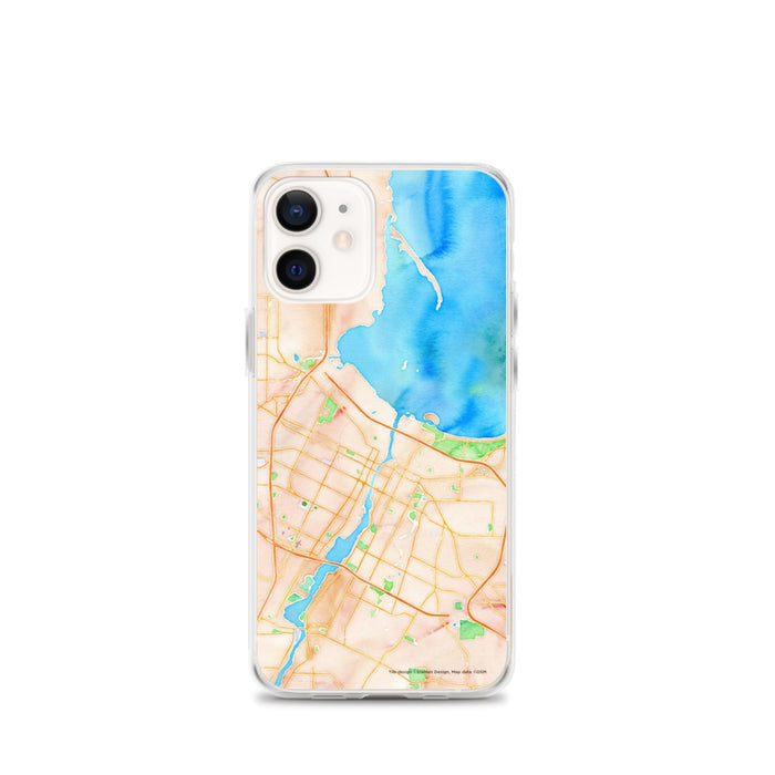 Custom Green Bay Wisconsin Map iPhone 12 mini Phone Case in Watercolor