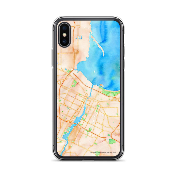 Custom Green Bay Wisconsin Map Phone Case in Watercolor