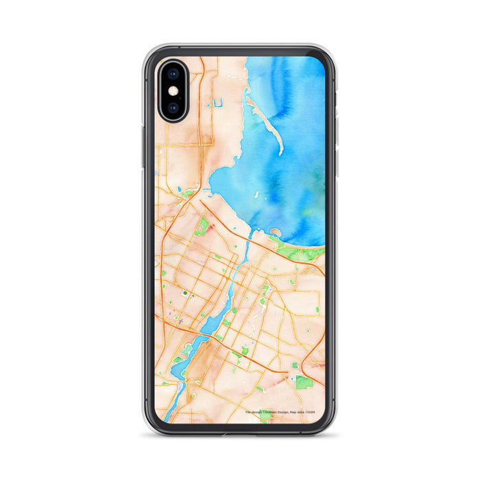 Custom Green Bay Wisconsin Map Phone Case in Watercolor