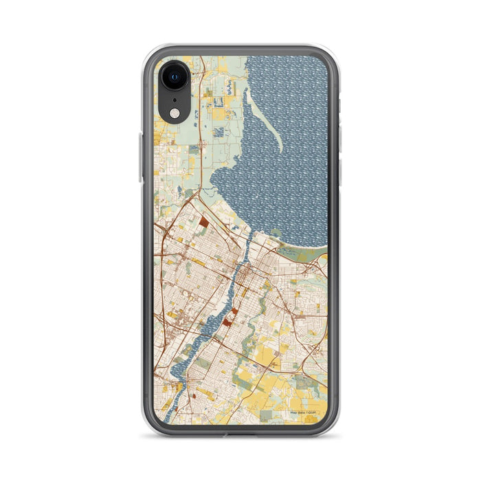Custom Green Bay Wisconsin Map Phone Case in Woodblock