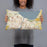 Person holding 20x12 Custom Green Bay Wisconsin Map Throw Pillow in Woodblock