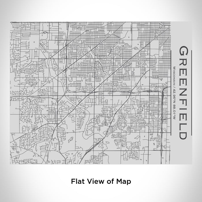 Rendered View of Greenfield Wisconsin Map Engraving on 20oz Stainless Steel Insulated Bottle with Bamboo Top