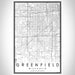Greenfield Wisconsin Map Print Portrait Orientation in Classic Style With Shaded Background