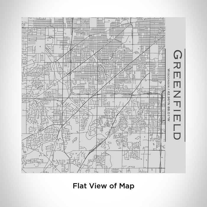 Rendered View of Greenfield Wisconsin Map Engraving on 17oz Stainless Steel Insulated Tumbler